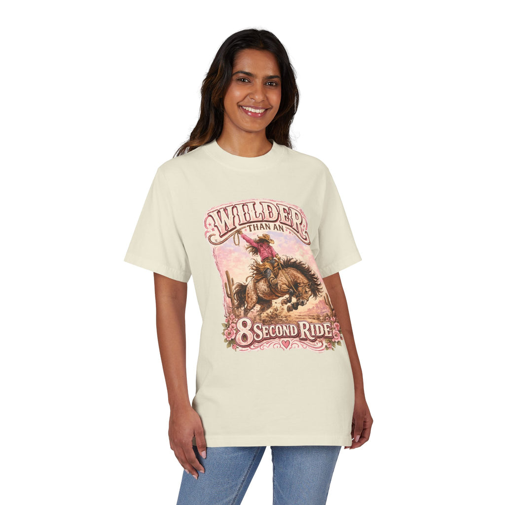 T-Shirt — Wilder Than an 8 Second Ride Western Rodeo Graphic Tee