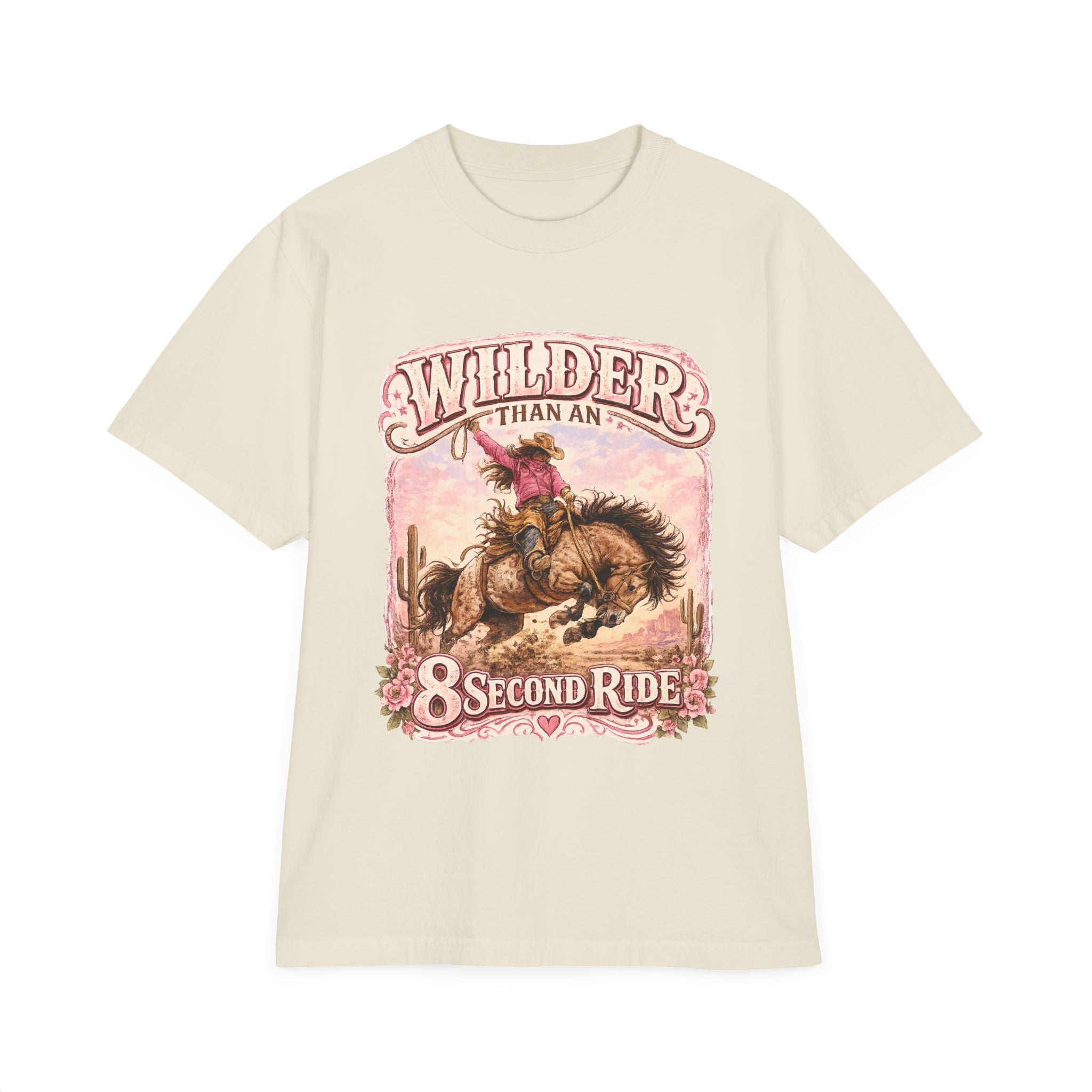 T-Shirt — Wilder Than an 8 Second Ride Western Rodeo Graphic Tee