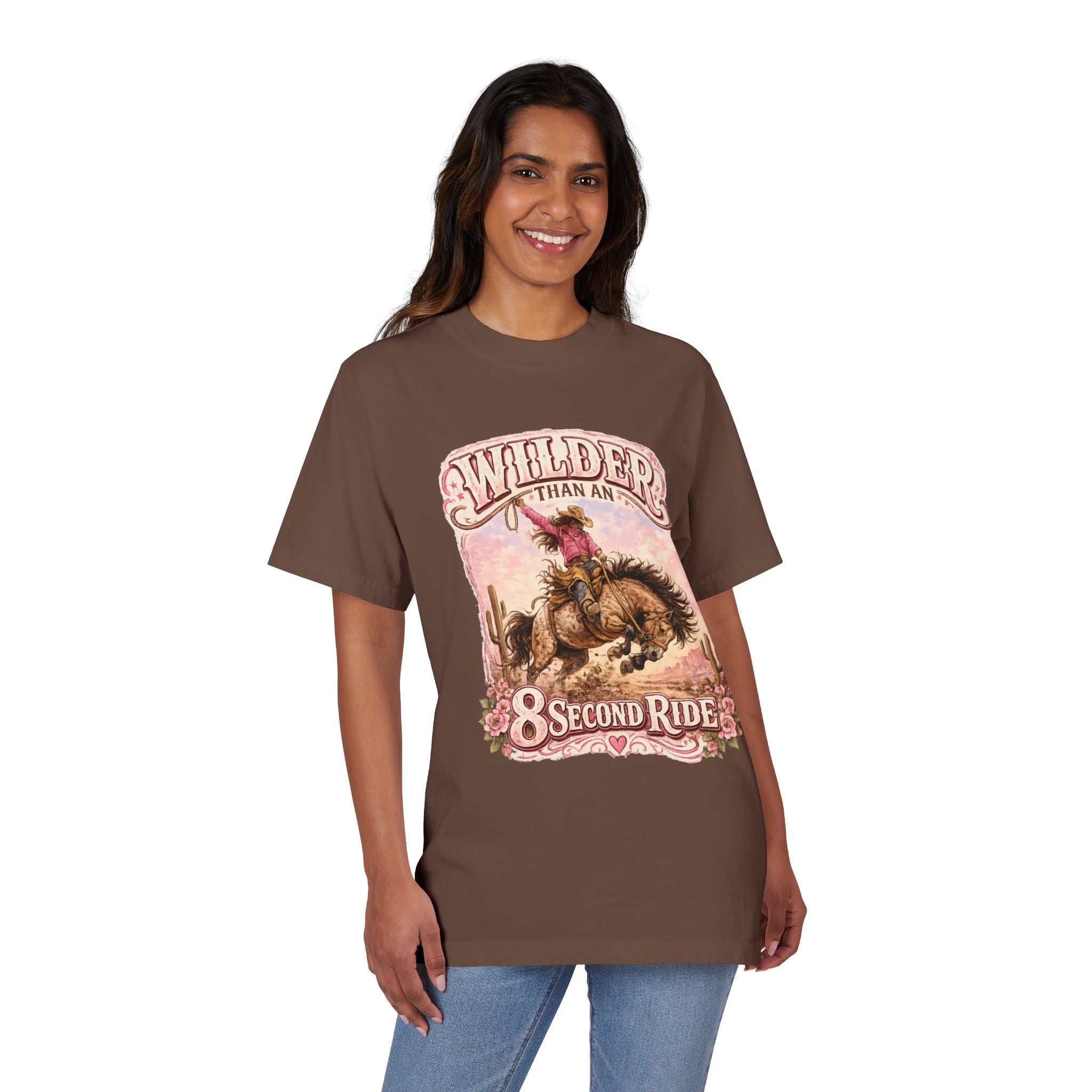 T-Shirt — Wilder Than an 8 Second Ride Western Rodeo Graphic Tee
