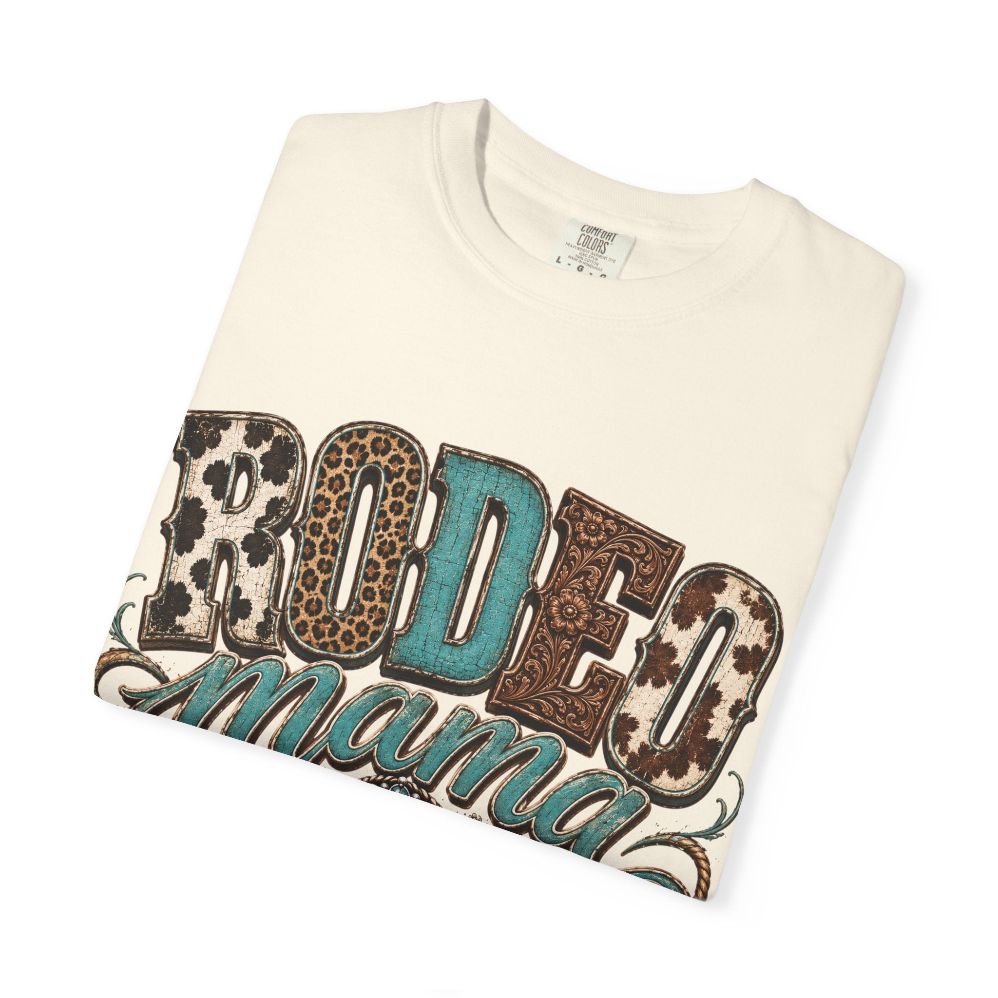 Rodeo Mama T-Shirt — Leopard & Turquoise Western Graphic Tee