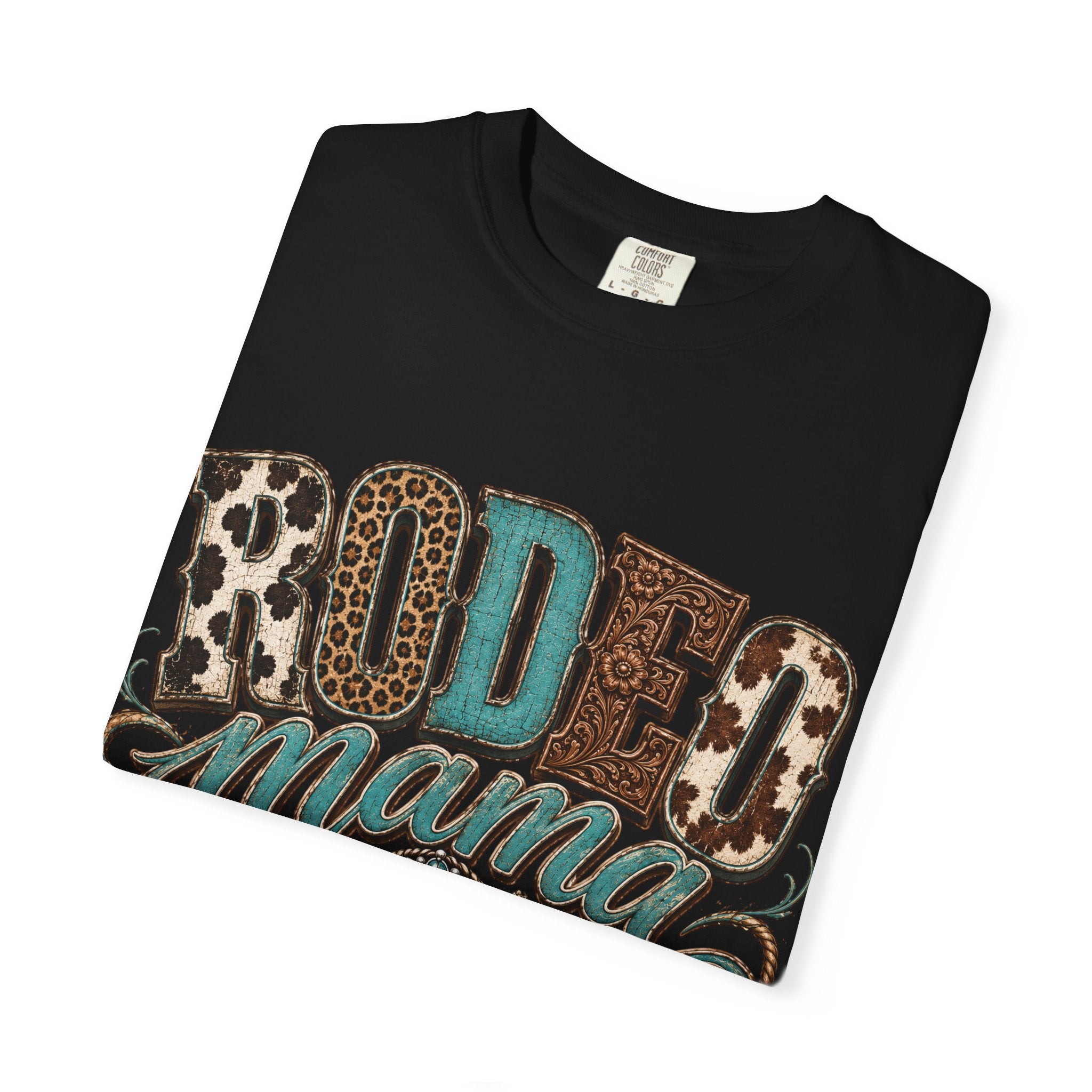 Rodeo Mama T-Shirt — Leopard & Turquoise Western Graphic Tee