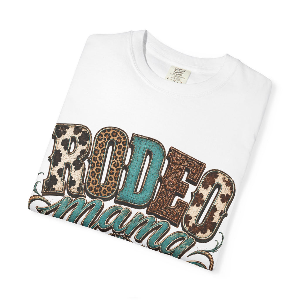 Rodeo Mama T-Shirt — Leopard & Turquoise Western Graphic Tee