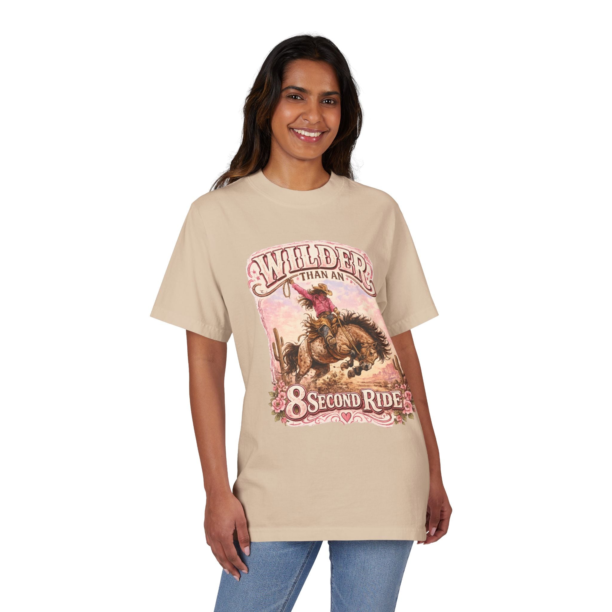 T-Shirt — Wilder Than an 8 Second Ride Western Rodeo Graphic Tee