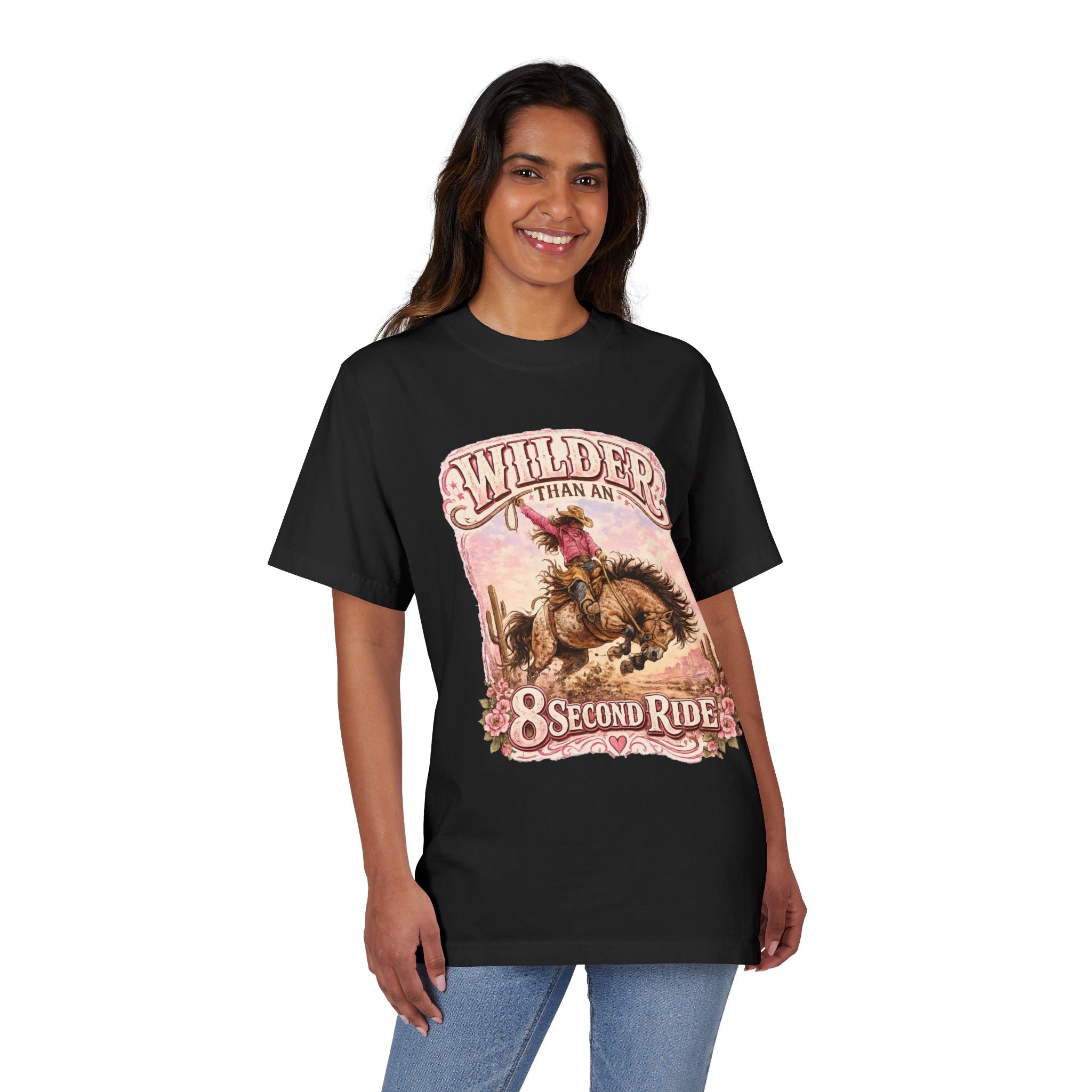 T-Shirt — Wilder Than an 8 Second Ride Western Rodeo Graphic Tee