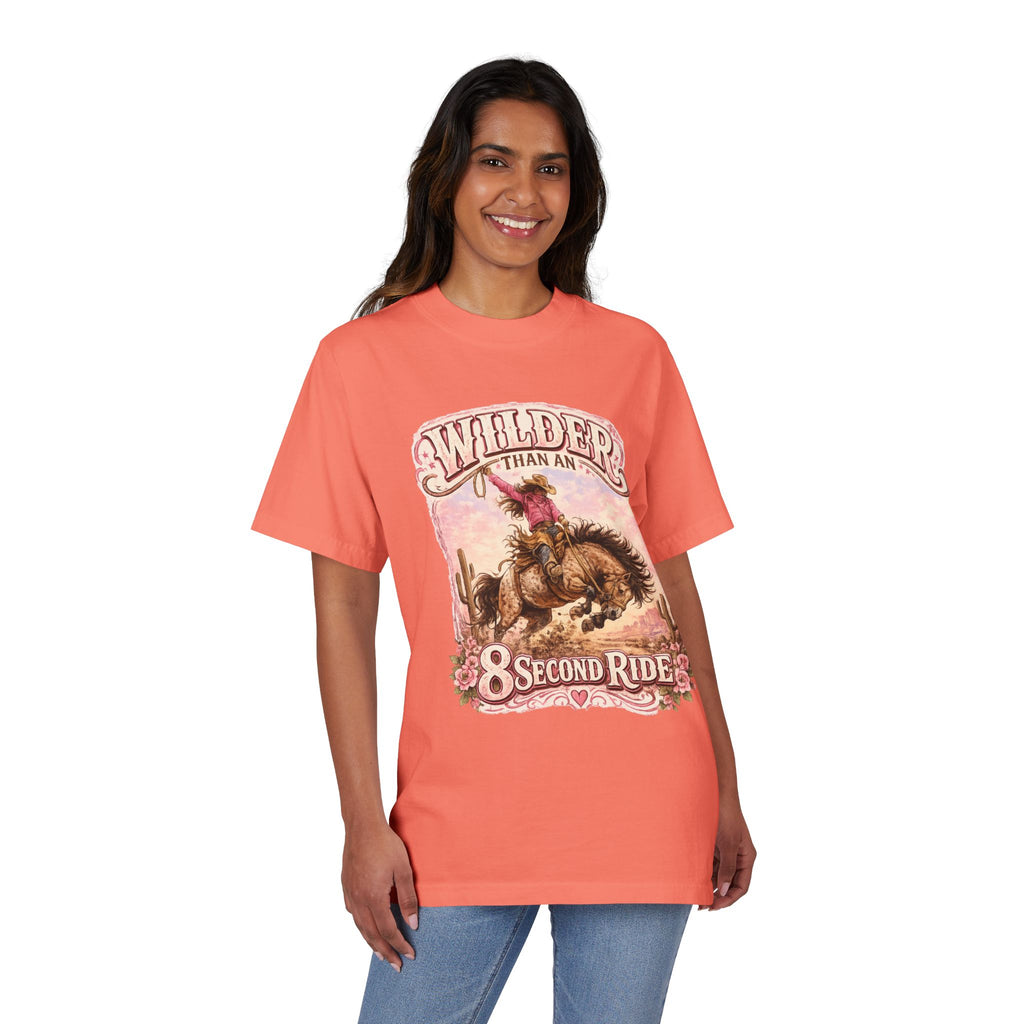 T-Shirt — Wilder Than an 8 Second Ride Western Rodeo Graphic Tee