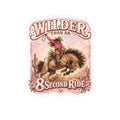 Cowgirl Rodeo Sticker - "Wilder Than an 8 Second Ride" Kiss-Cut Vinyl Decal