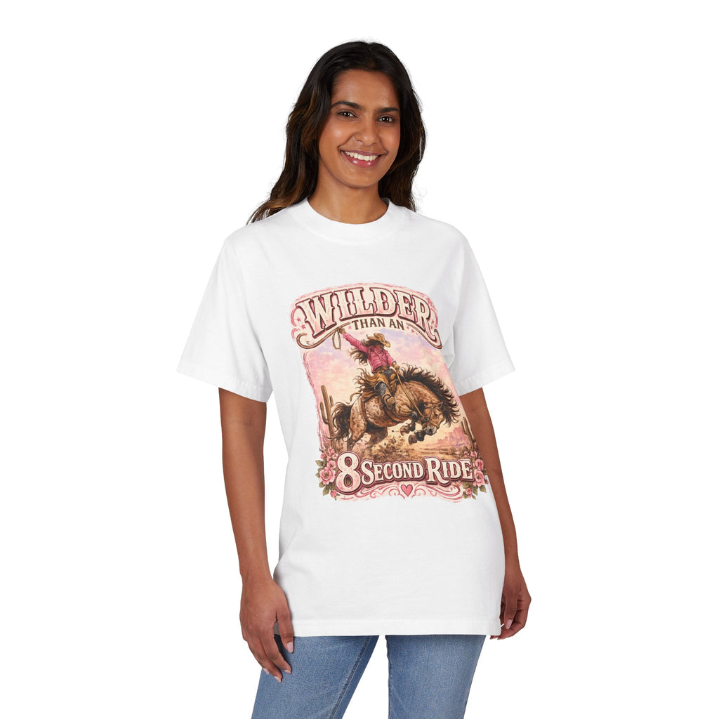 T-Shirt — Wilder Than an 8 Second Ride Western Rodeo Graphic Tee