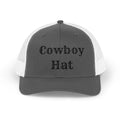 Cowboy Hat Trucker Cap — Western Text Snapback Mesh Hat