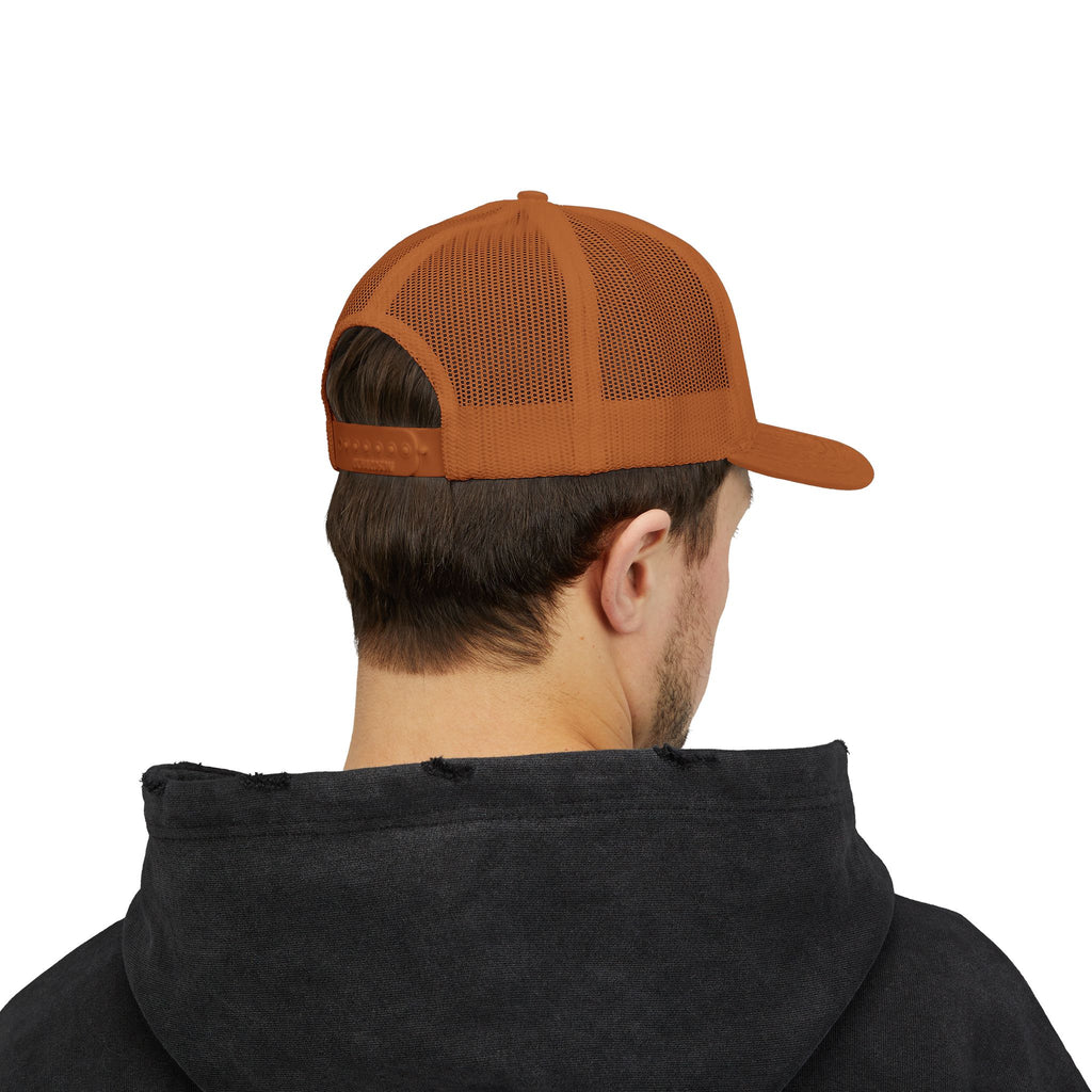 Cowboy Hat Trucker Cap — Western Text Snapback Mesh Hat