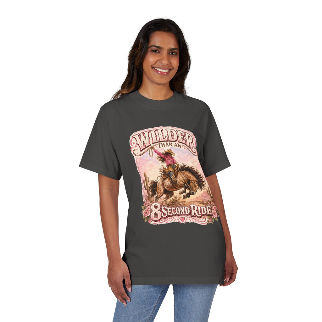 T-Shirt — Wilder Than an 8 Second Ride Western Rodeo Graphic Tee