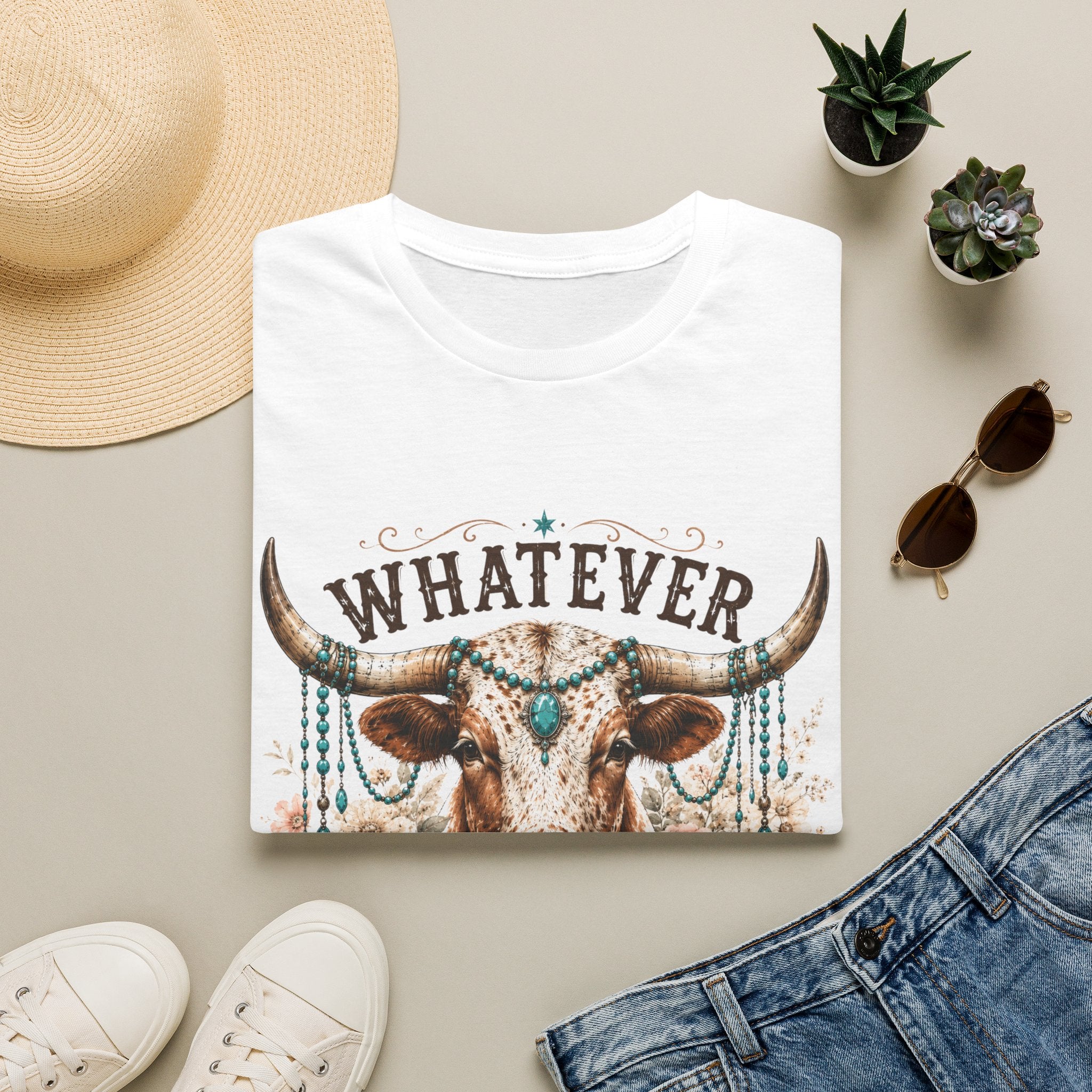 Whatever Longhorn T-Shirt — 'Lassos Your Longhorn' Western Graphic Tee